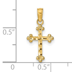 14k D/C Cross Pendant