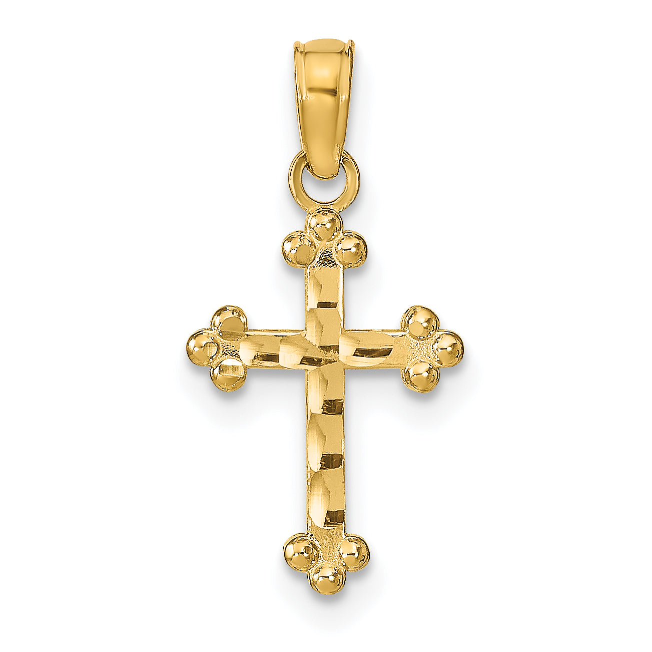 14k D/C Cross Pendant
