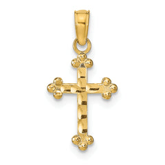 14k D/C Cross Pendant