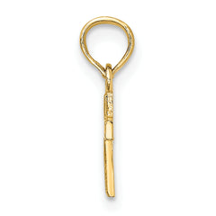 14K Polished and Engraved Mini Cross Charm