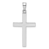 14K White Gold Polished Beveled Cross Charm