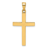 14K Polished Beveled Cross Charm