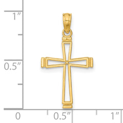 14k Cut-out Cross Pendant