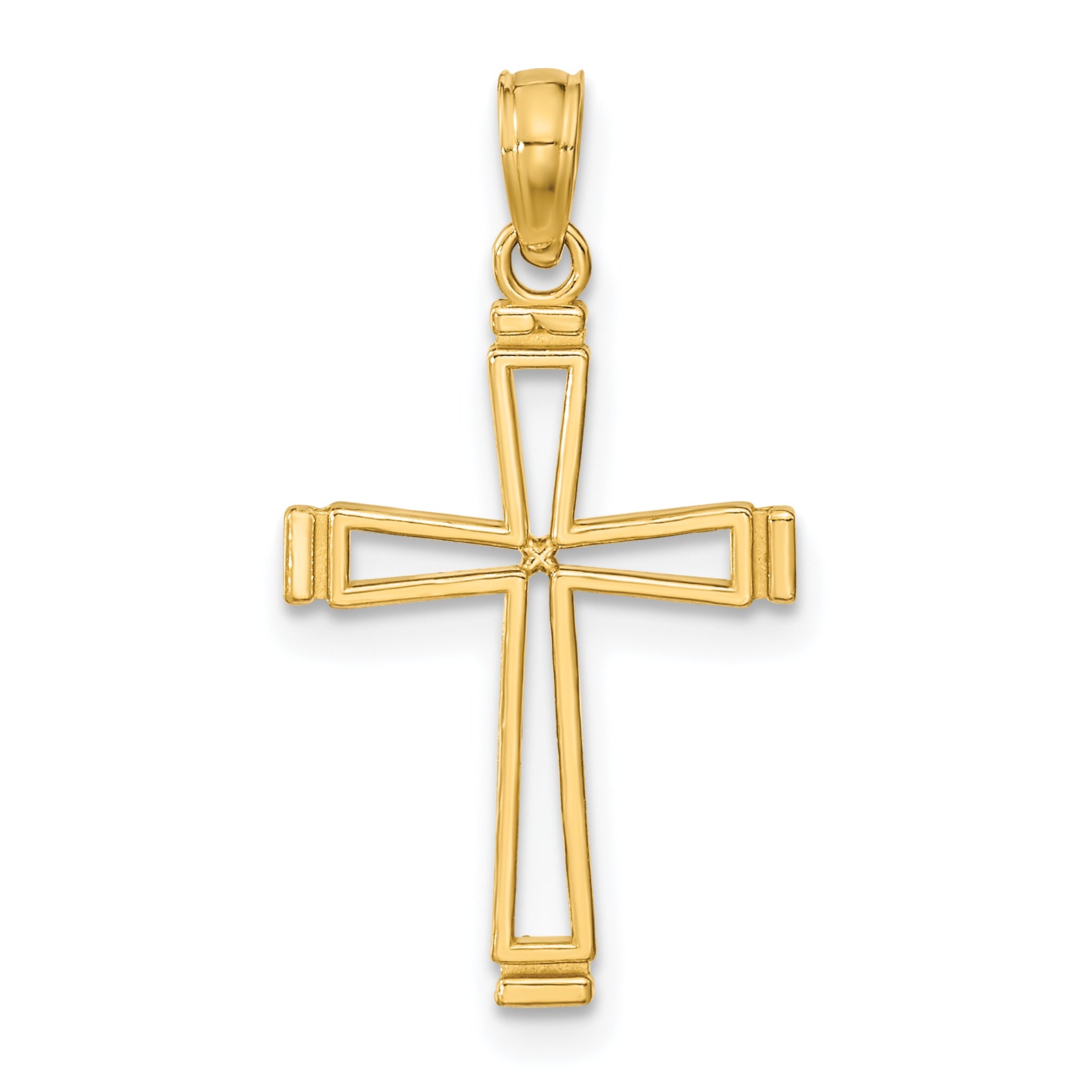14k Cut-out Cross Pendant