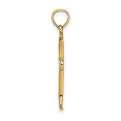 14K Polished Beveled Cut-out Cross Pendant