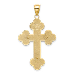 14K Crucifix W/ Budded Tips Charm