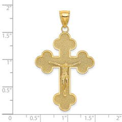 14K Crucifix W/ Budded Tips Charm