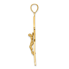 14K Cut-Out Crucifix W/ Center Circle Charm