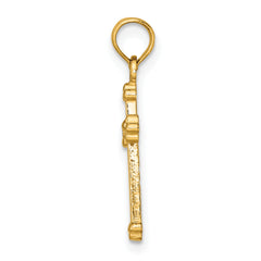 14K Polished Beaded Cross