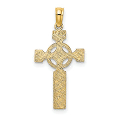 14K Engraved Celtic Cross w/ Eternity Circle Charm