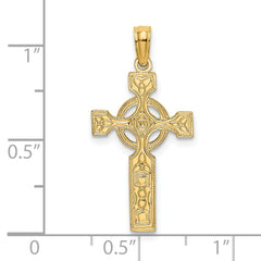 14K Engraved Celtic Cross w/ Eternity Circle Charm