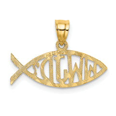 14K WWJD Ichthus Charm