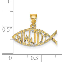 14K WWJD Ichthus Charm