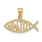 14K WWJD Ichthus Charm