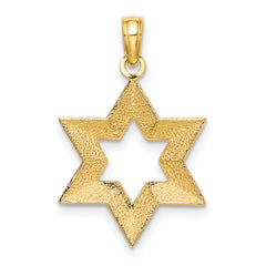 14K Textured Star Of David Charm