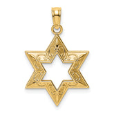 14K Textured Star Of David Charm