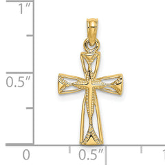 14K Cut-Out Cross w/ Triangle Ends Charm