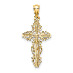 14K Cross w/ Lace Trim Charm