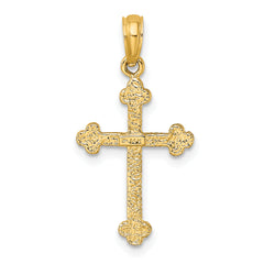 14K Cross W/ Spade Tip Edges Charm