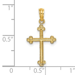 14K Cross W/ Spade Tip Edges Charm