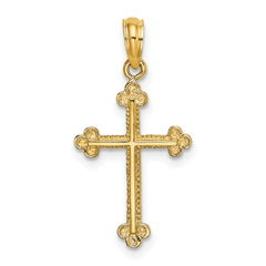 14K Cross W/ Spade Tip Edges Charm
