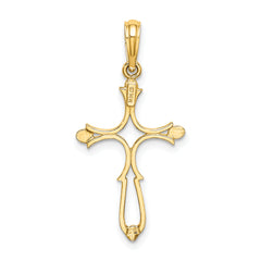 14K Cross Cut-Out and Polished Cross Charm