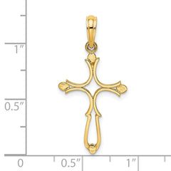 14K Cross Cut-Out and Polished Cross Charm