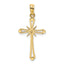 14K Polished w/ X Center Cross Charm