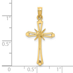 14K D/C w/ X-Center On Cross Charm