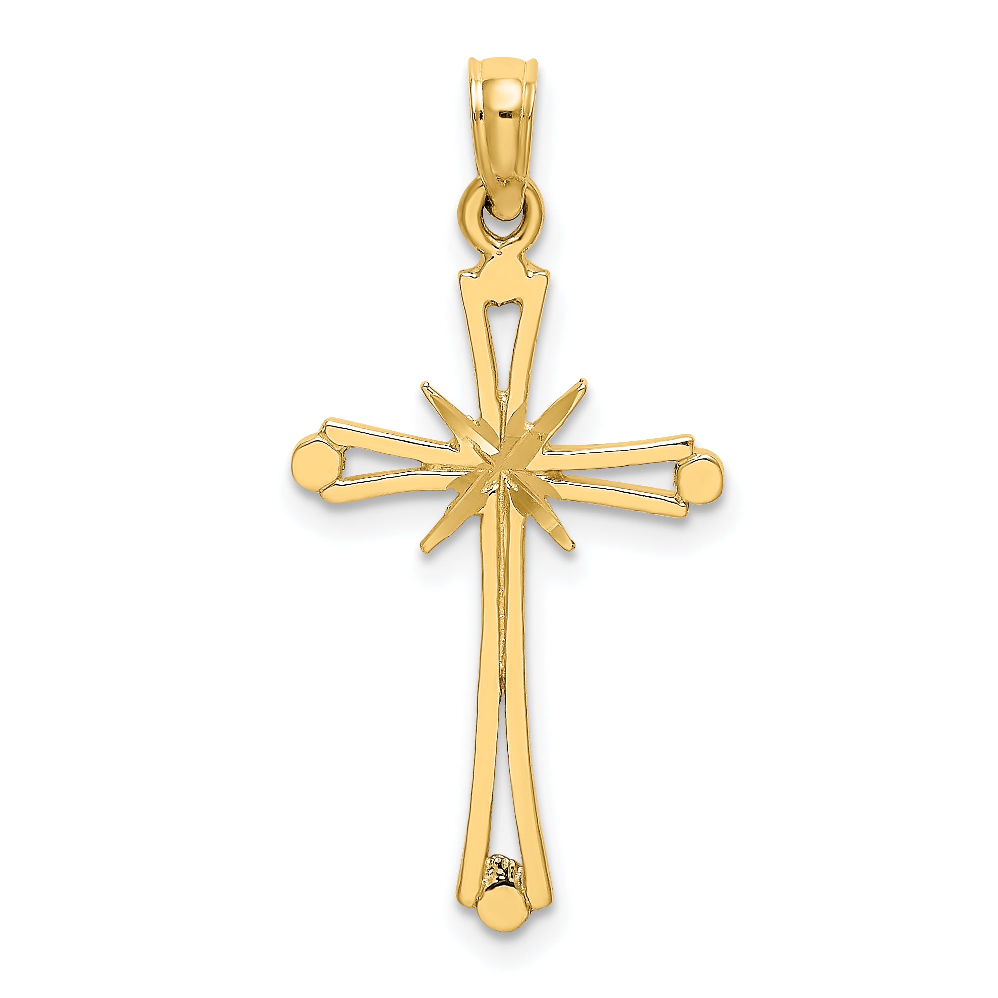 14K D/C w/ X-Center On Cross Charm