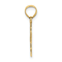 14K Polished and Textured Cross Charm