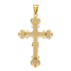 14K Engraved Crucifix Charm