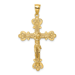 14K Engraved Crucifix Charm