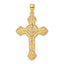 14K Textured Crucifix W/ Arrow Charm