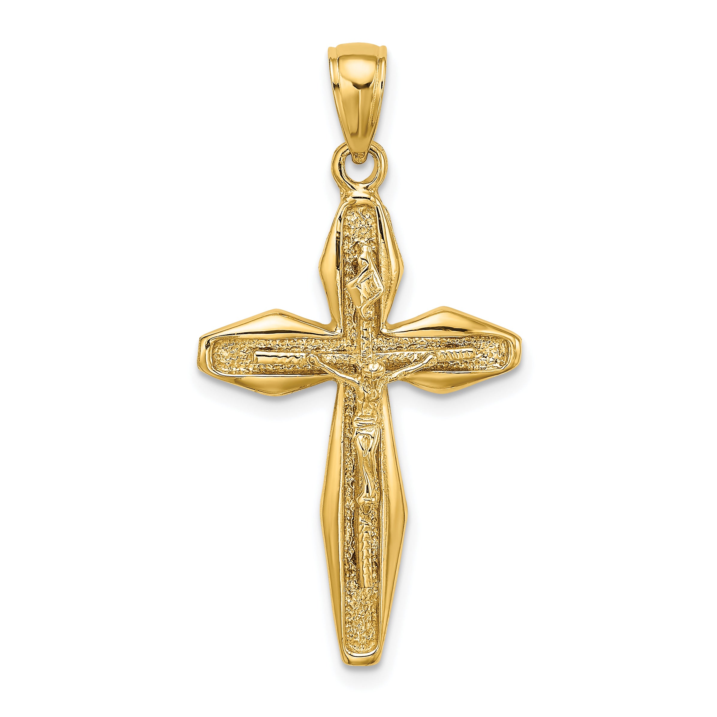 14K Polished Crucifix Charm