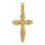 Crucifix Charm in 14K Yellow Gold, 36mm Textured - Sophia Jewelers