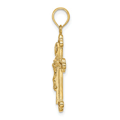 14K Narrow Budded Crucifix Charm