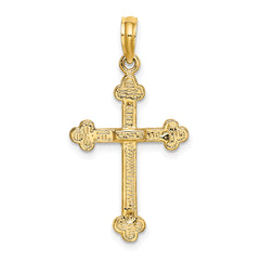 14K Narrow Budded Crucifix Charm