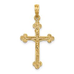 14K Narrow Budded Crucifix Charm