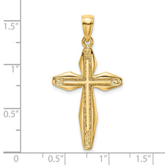 14K Textured Cross Charm