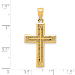 14K 2-D Cross Charm