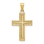 Cross Charm in 14K Yellow Gold, 31mm Textured - Sophia Jewelers