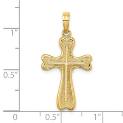 14K Cross w/ Heart Shaped Ends Charm