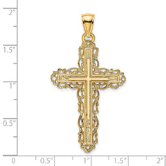 14K Cross W/ Lace Trim Charm