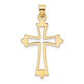 14K Polished and Cut-Out Cross Charm