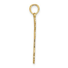 14K Cross Cut-Out w/ Heart Ends Charm