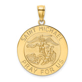 14K Polished / Satin Saint Michael Medal Charm