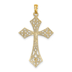 14K Filigree Cross Charm
