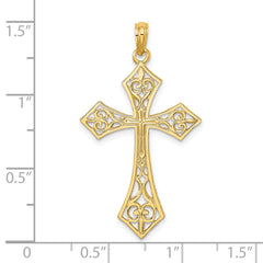 14K Filigree Cross Charm