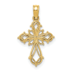 14K Cut-Out Fancy Cross Charm